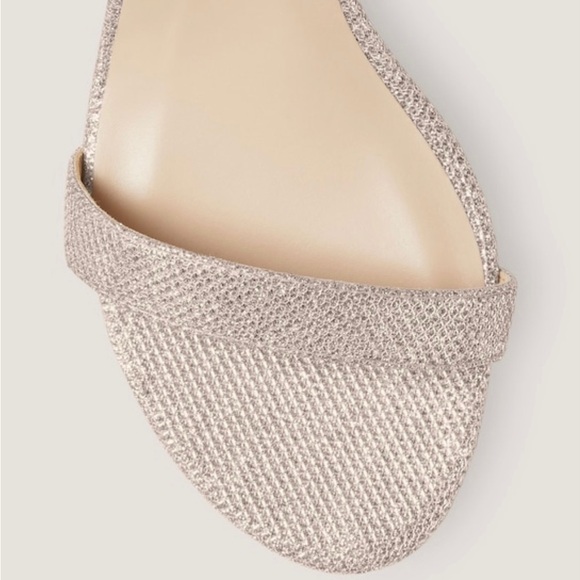 Stuart Weitzman Nudist Block 75 Gold Sandal - Picture 4 of 10